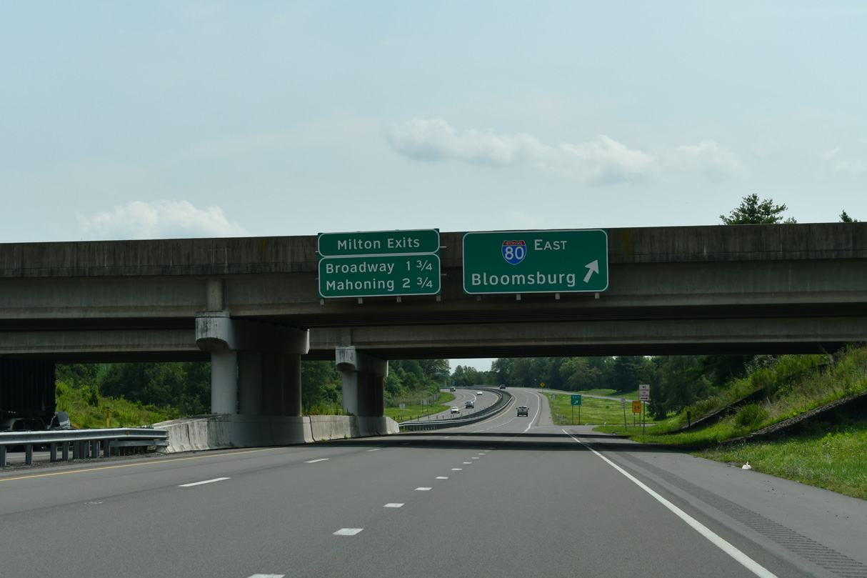 The East end of Interstate 180 in Pennsylvania