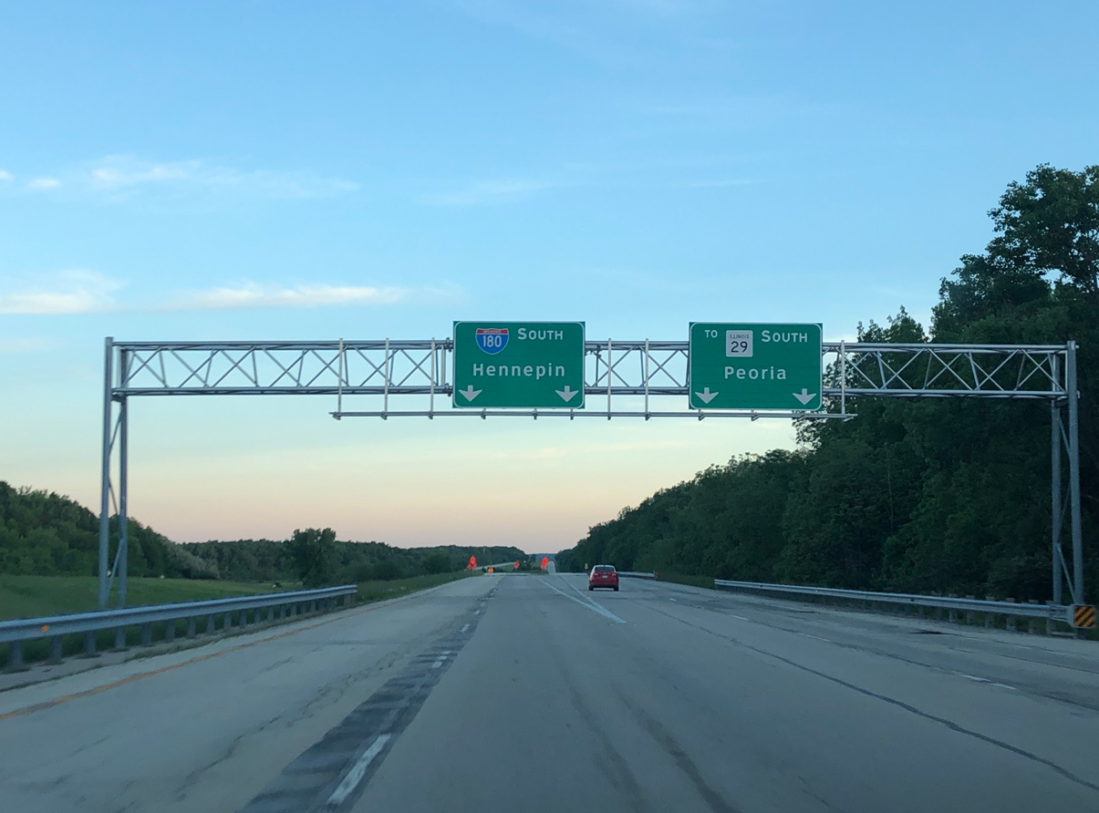 I-180 south at IL 29 - Bureau