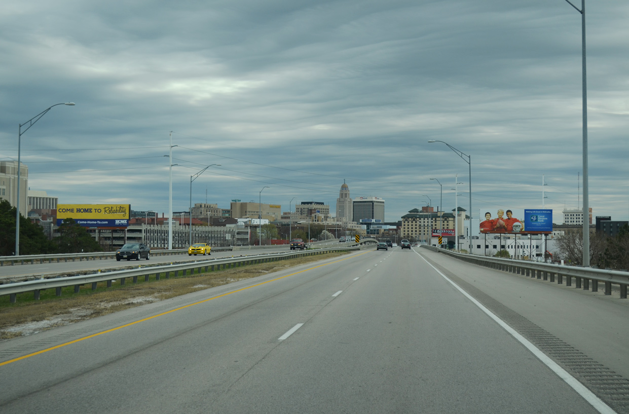I-180/US 34 south at N 9th St - Lincoln, NE