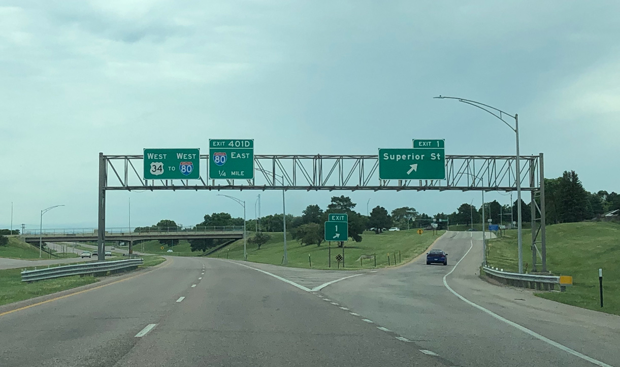 I-180/US 34 north at I-80/US 77 - Lincoln, NE