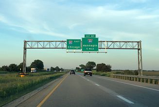 I-80 East at Interstate 180 in Bureau County, Illinois