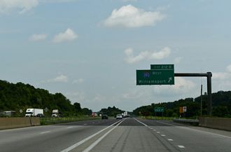 I-80 east at I-180 west to Williamsport, PA