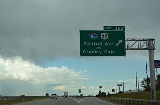I-80 east at I-180/BL I-25/US 85-87 Business - Cheyenne, WY
