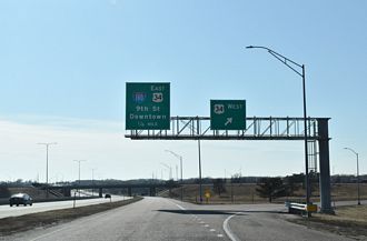 I-80 West at Interstate 180 and U.S. 34 in Lincoln, Nebraska