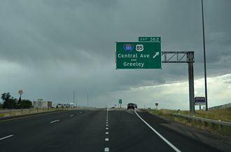 I-80 West at Interstate 180 and Business Loop I-25 in Cheyenne, Wyoming