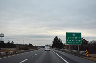 I-180 east at I-80/PA 147 - Delaware Twp