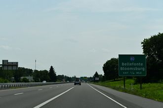I-180 east at I-80/PA 147 - Delaware Twp