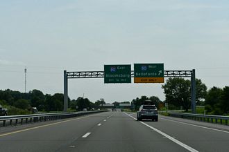 I-180 east at I-80/PA 147 - Turbot Twp