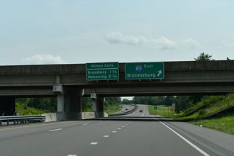 The East end of Interstate 180 in Pennsylvania