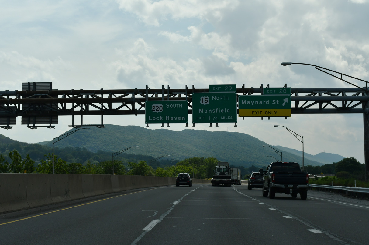 I-180 west at US 15/220 - Williamsport, PA