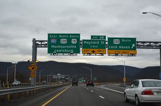 US 15 south at I-180/US 220 Williamsport, PA