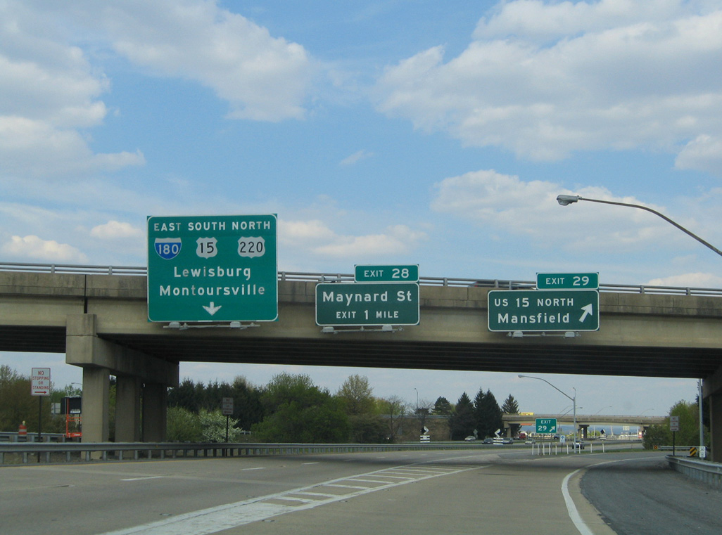 US 220 north at I-180/US 15 - Williamsport, PA