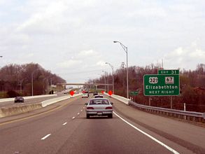 US 19W/23 north at I-181/US 321-SR 67 - Johnson City, TN