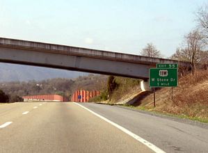 US 23 south at I-181/US 11W - Kingsport, TN