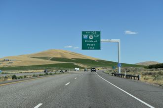 One mile from the separation of US 12 east from I-82 at I-182
