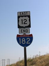 Former end shield for Interstate 182