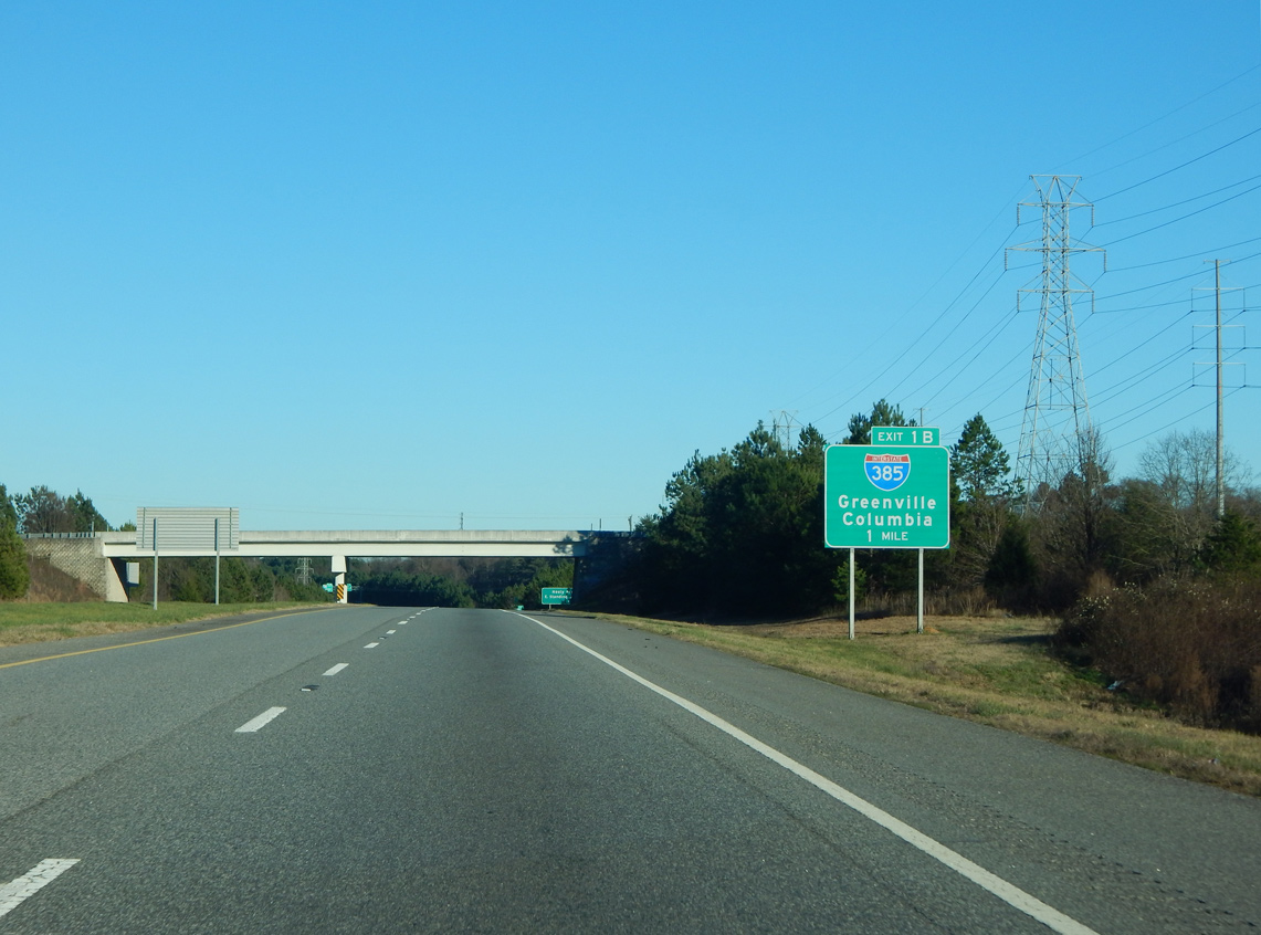 I-185 north at I-385 - Mauldin, SC