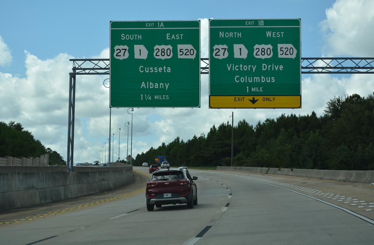 I-185 south at US 27-280/SR 520 - Columbus, GA