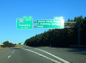 I-185 north at I-385 - Mauldin, SC