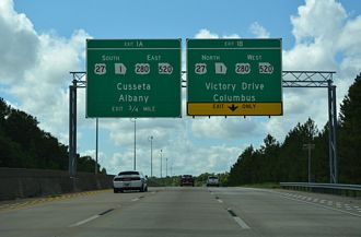 I-185 south at US 27-280/SR 520 - Columbus, GA