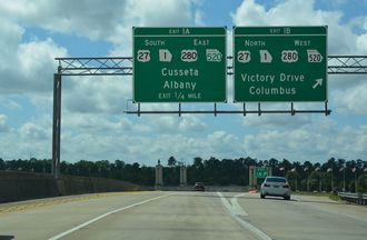 I-185 south at US 27-280/SR 520 - Columbus, GA