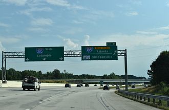 I-385 south at I-185 - Mauldin, SC