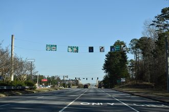 Signs for I-185 were changed in 2023 to show Fort Moore