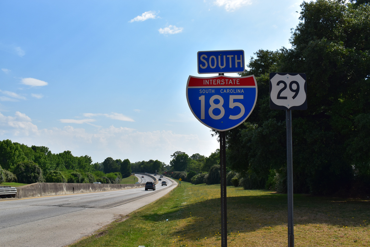 US 29 south at I-185 - Greenville, SC