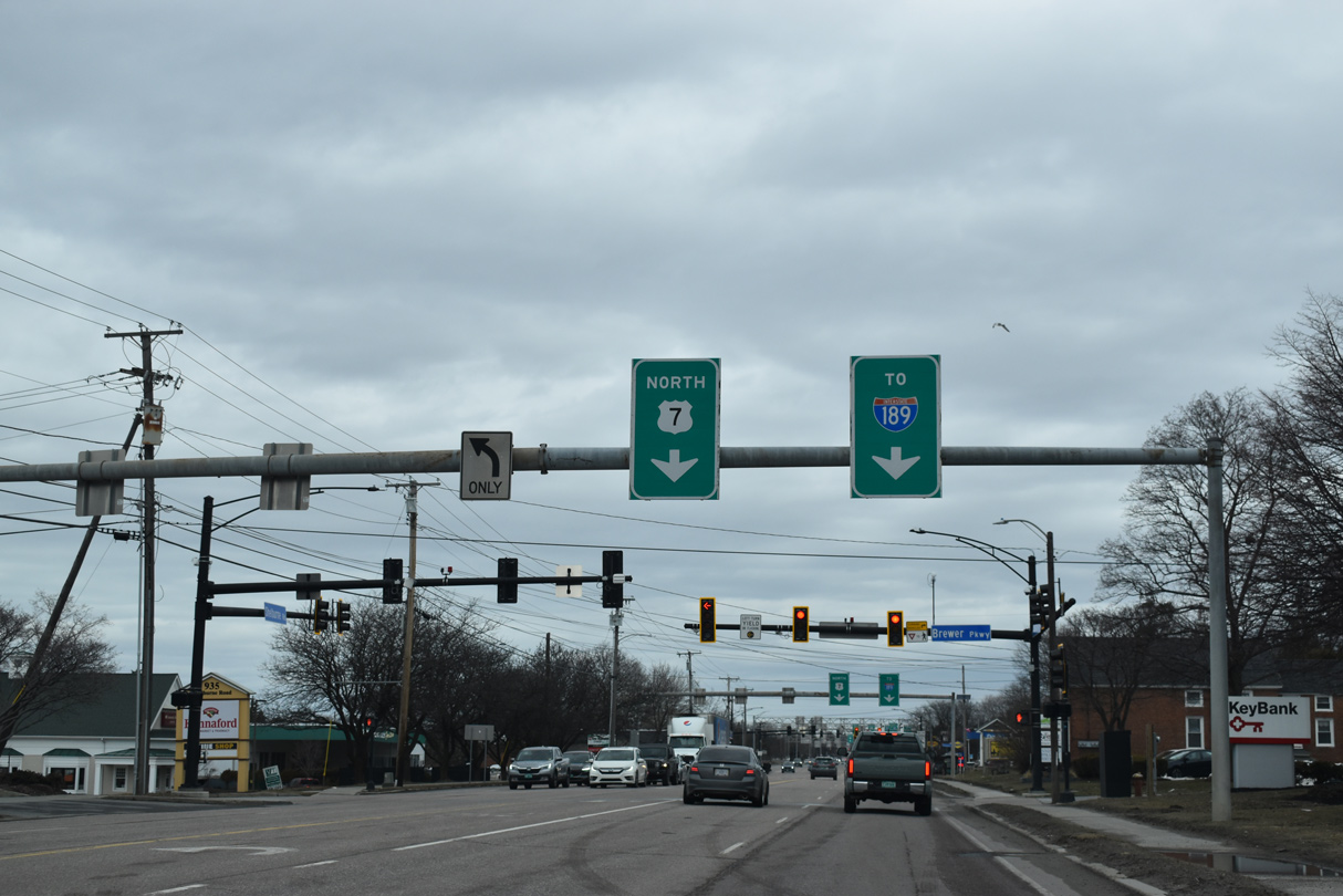 US 7 north at I-189 - South Burlington, VT