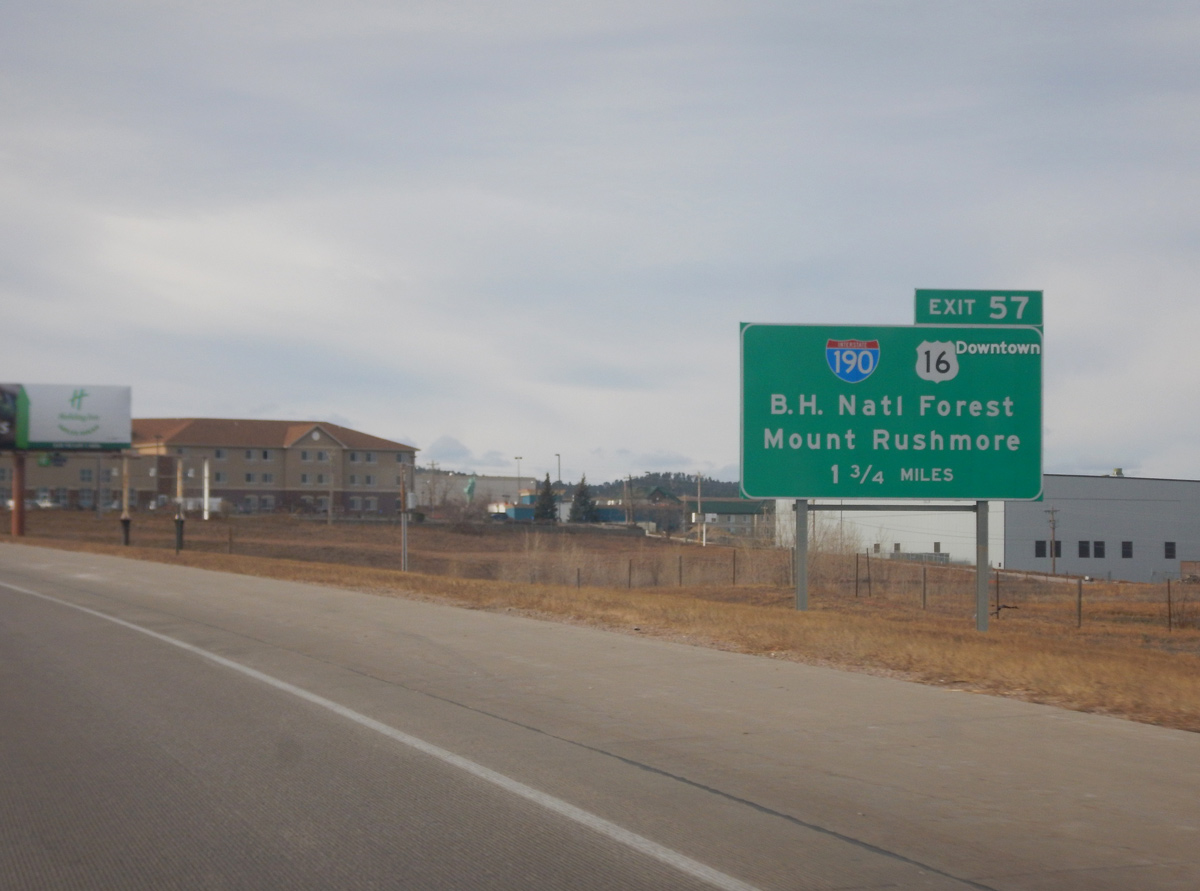 I-90/US 14 west at I-190/US 16 - Rapid City, SD