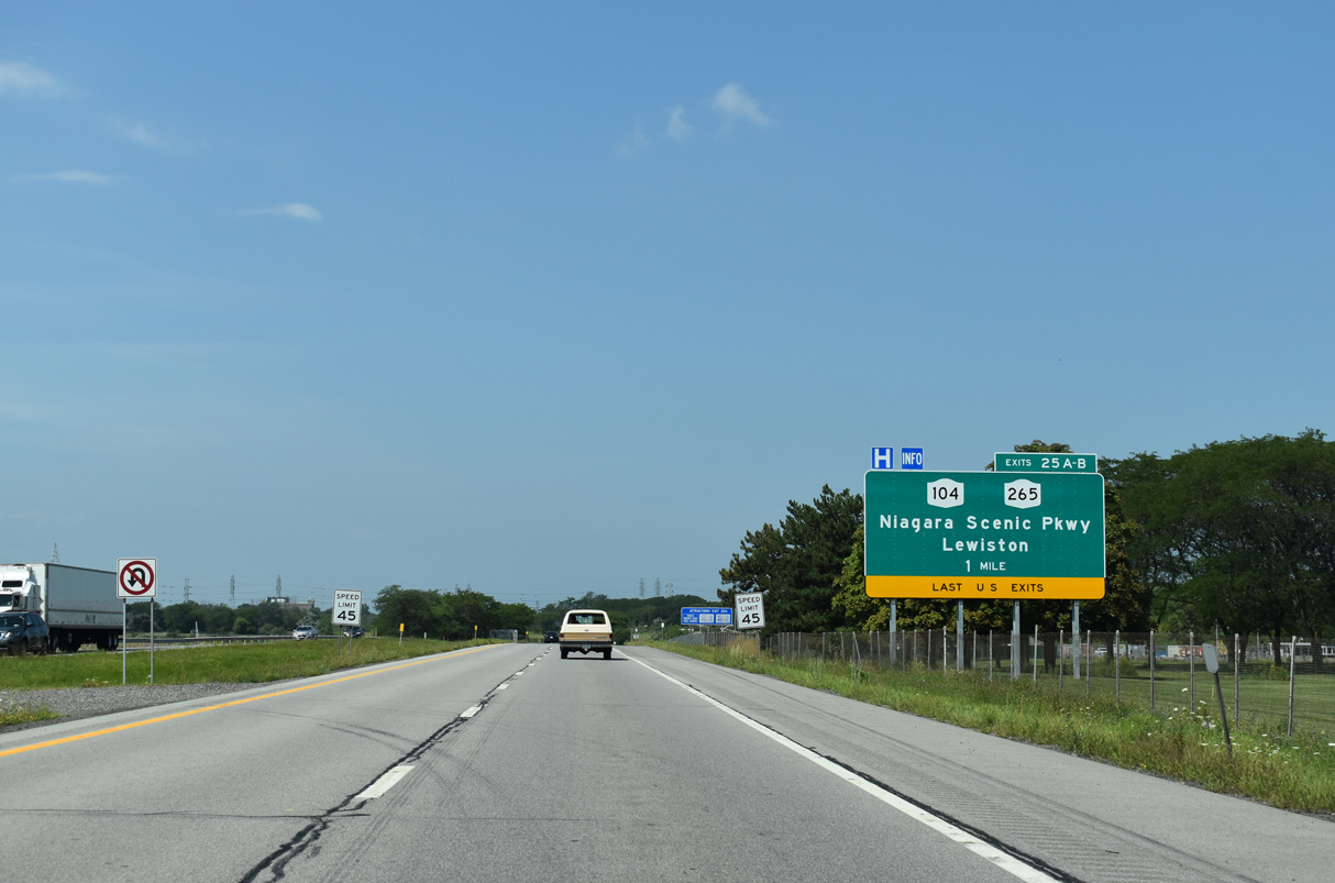 I-190 north at NY 265 - Lewiston, NY