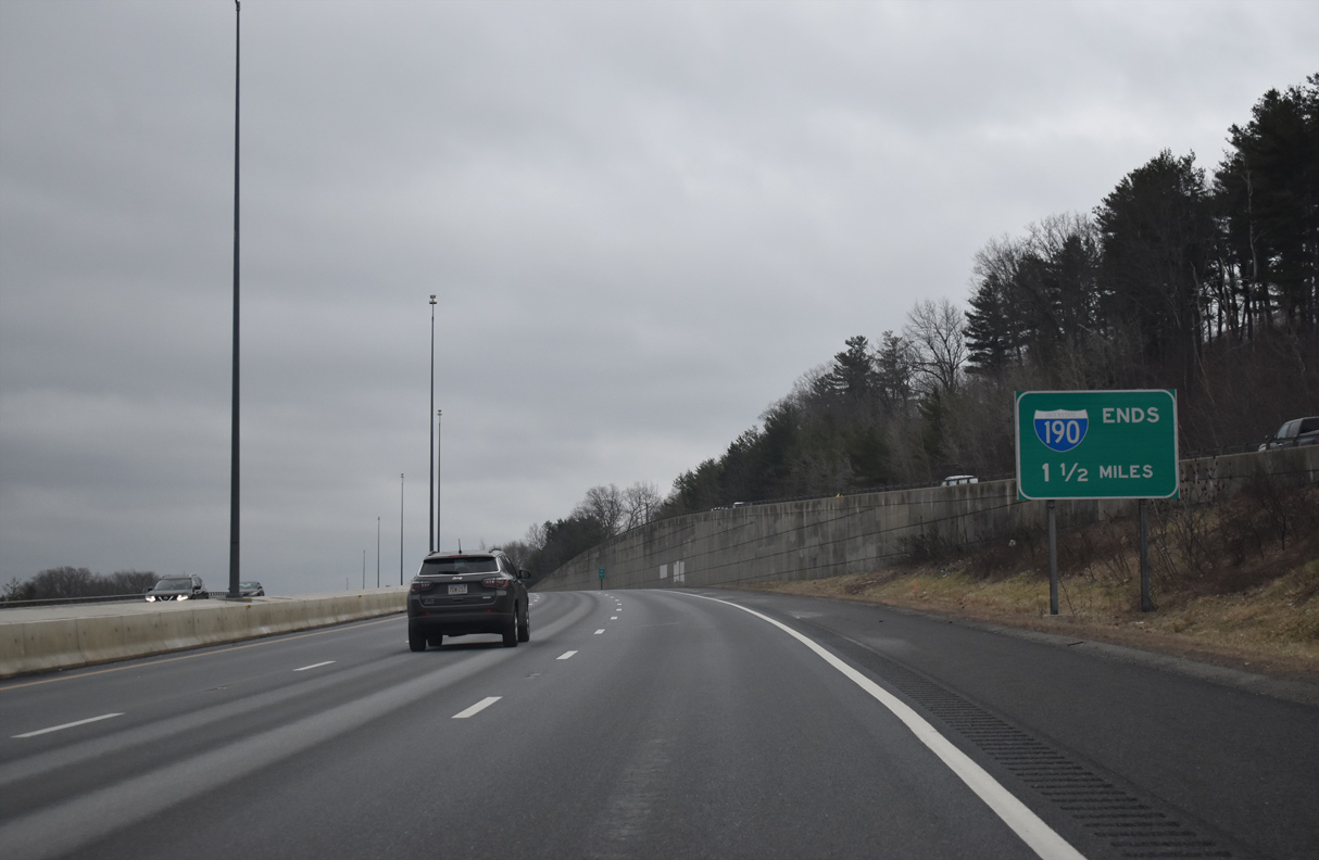 Interstate 190 end sign