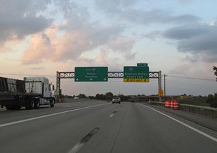 I-90/NYS Thruway east at I-190 north to Buffalo and Niagara Falls.