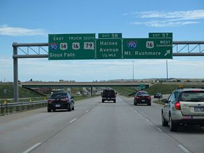 I-90 East at Interstate 190 in Rapid City, South Dakota