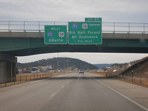 I-90/US 14 west at I-190/US 16 - Rapid City, SD