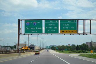 I-190 east at I-90 - Rosemont, IL