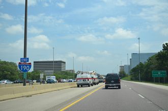 I-190 east at I-90 in Chicago, IL - 2015