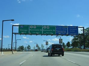 Interstate 190 East leaving Chicago O'Hare International Airport