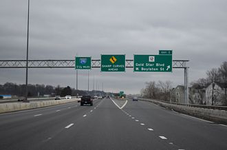 I-190 south at Route 12 in Worcester, MA.