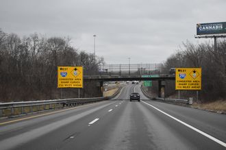 I-190 south at i-290 west into Worcester, MA.