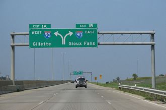 I-190/US 16 north at I-90/US 14 - Rapid City, SD