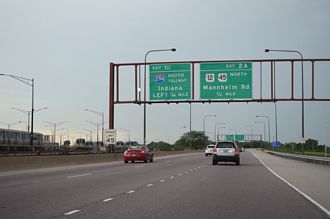 I-190 west at US 12/45 - Rosemont, IL