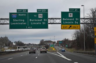 I-290 north at I-190 - Worcester, MA