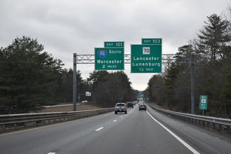 Route 2 west at I-190 - Lancaster, MA