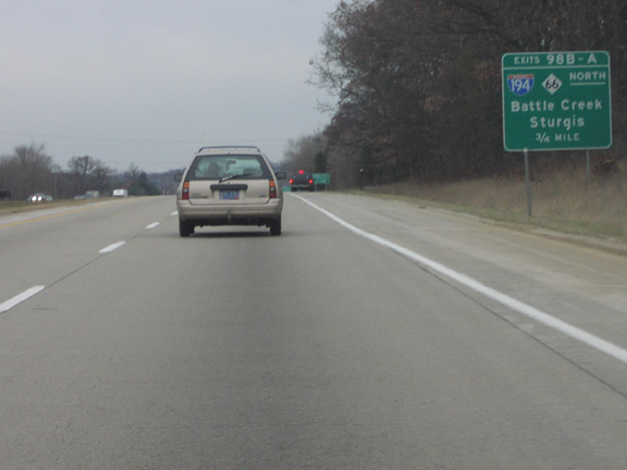 I-94 west at I-194/M-66 - Emmett Township, MI