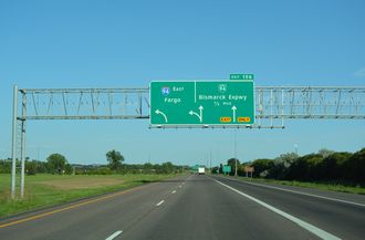 Interstate 94 East at I-194 and Business Loop I-94 in Bismarck, North Dakota