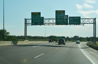 I-94 west at I-194 - Mandan, ND