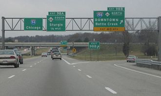 I-94 west at I-194/M-66 - Emmett Township, MI