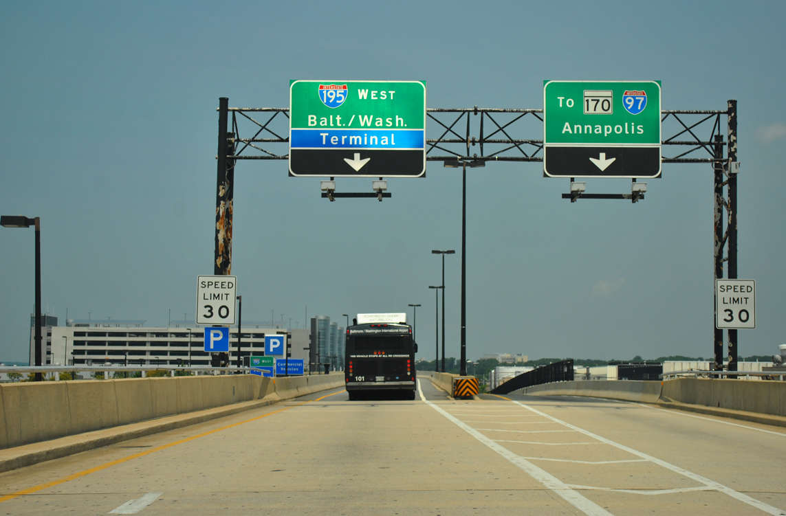 I-195 west at BWI Airport