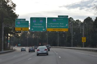 I-64 east at I-95/195 - Richmond, VA